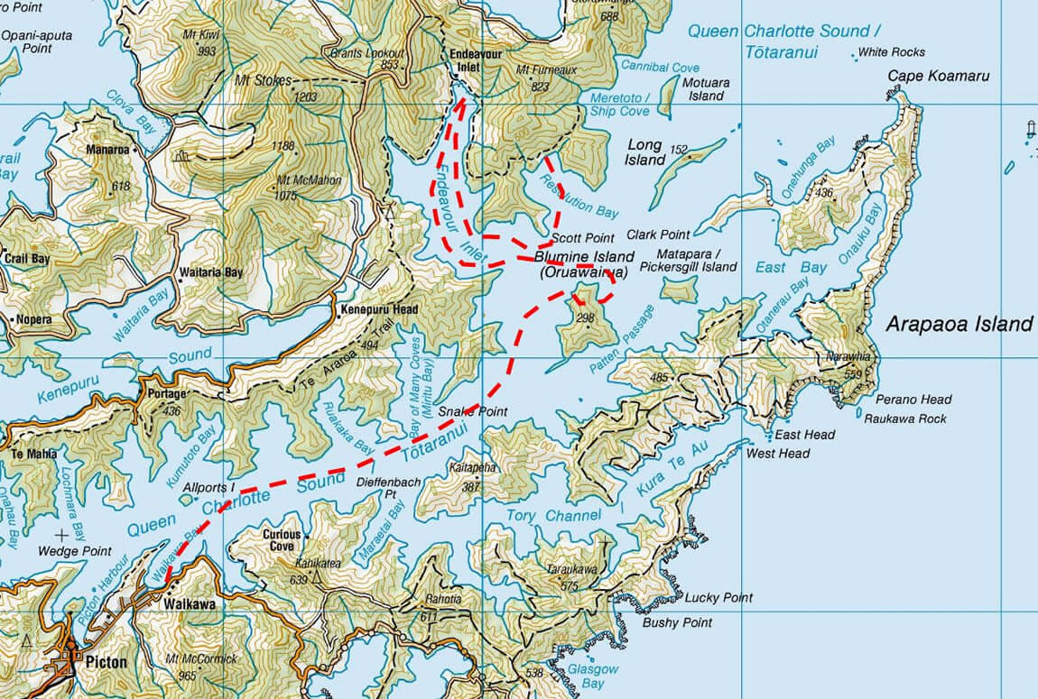 Map 3 Of 3-Day School Camp Maori Eco Cruises In Marlborough Sounds